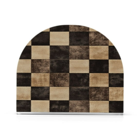 Standing Dining Table Napkin Holder, Napkin Holder for Table Kitchen Acrylic Paper Tissue Organization, Brown and Black Tartan