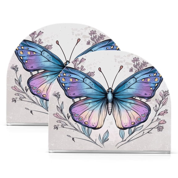Standing Dining Table Napkin Holder, Napkin Holder for Table Kitchen Acrylic Paper Tissue Organization, Butterfly