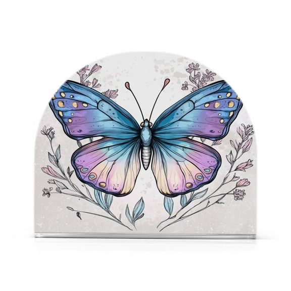 Standing Dining Table Napkin Holder, Napkin Holder for Table Kitchen Acrylic Paper Tissue Organization, Butterfly