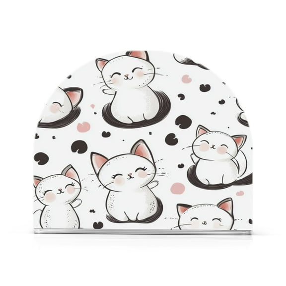 Standing Dining Table Napkin Holder, Napkin Holder for Table Kitchen Acrylic Paper Tissue Organization, Cartoon Cat