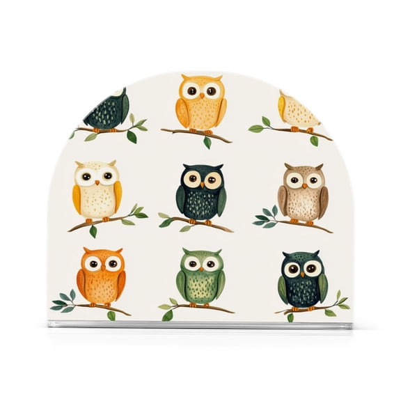 Standing Dining Table Napkin Holder, Napkin Holder for Table Kitchen Acrylic Paper Tissue Organization, Cartoon Cute Owls