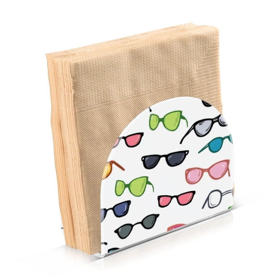 Standing Dining Table Napkin Holder, Napkin Holder for Table Kitchen Acrylic Paper Tissue Organization, Cartoon Sunglasses Pattern