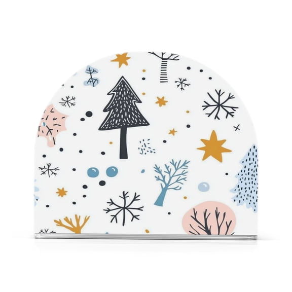Standing Dining Table Napkin Holder, Napkin Holder for Table Kitchen Acrylic Paper Tissue Organization, Cartoon Winter Element