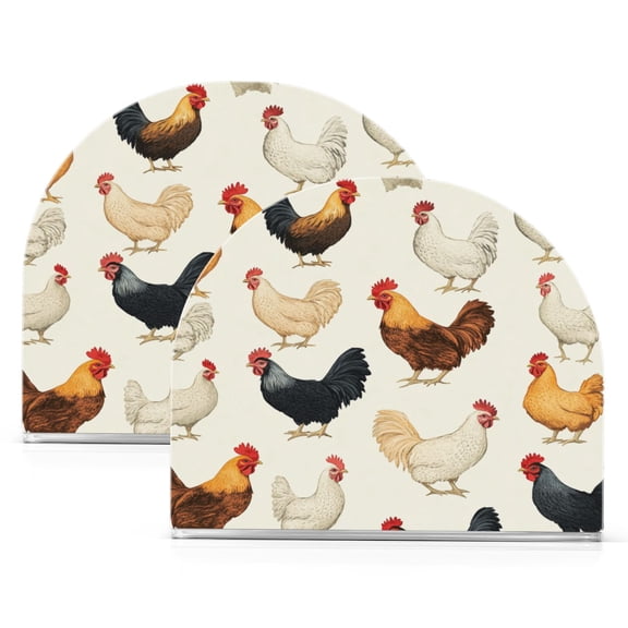 Standing Dining Table Napkin Holder, Napkin Holder for Table Kitchen Acrylic Paper Tissue Organization, Chickens Pattern