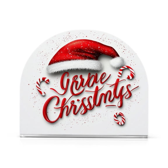 Standing Dining Table Napkin Holder, Napkin Holder for Table Kitchen Acrylic Paper Tissue Organization, Christmas Fonts