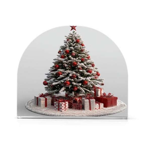 Standing Dining Table Napkin Holder, Napkin Holder for Table Kitchen Acrylic Paper Tissue Organization, Christmas Tree with Gifts