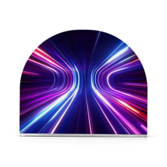 Standing Dining Table Napkin Holder, Napkin Holder for Table Kitchen Acrylic Paper Tissue Organization, Colorful Light Bending Stripes