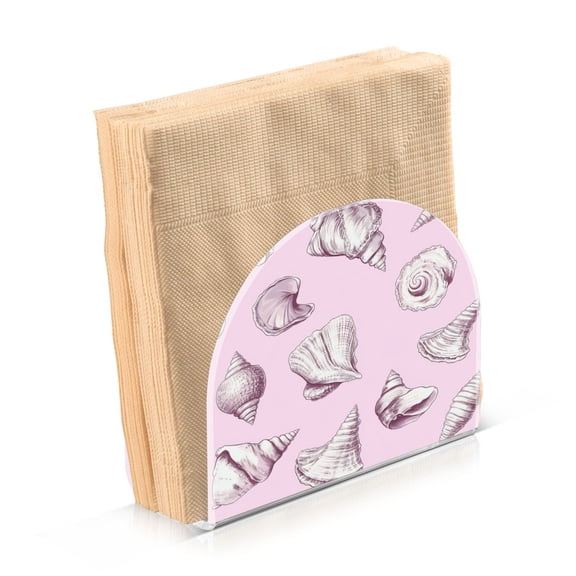 Standing Dining Table Napkin Holder, Napkin Holder for Table Kitchen Acrylic Paper Tissue Organization, Conch Shells Pattern