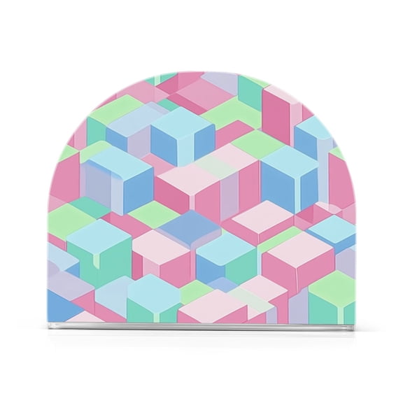 Standing Dining Table Napkin Holder, Napkin Holder for Table Kitchen Acrylic Paper Tissue Organization, Cubes Pattern