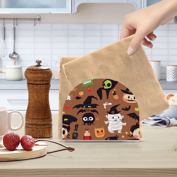 Standing Dining Table Napkin Holder, Napkin Holder for Table Kitchen Acrylic Paper Tissue Organization, Cute Characters