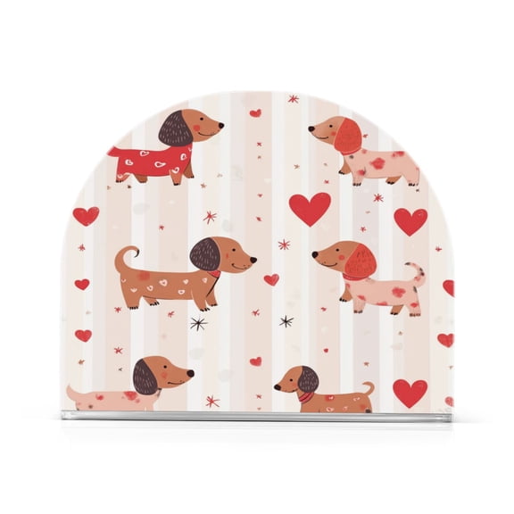 Standing Dining Table Napkin Holder, Napkin Holder for Table Kitchen Acrylic Paper Tissue Organization, Cute Dachshunds