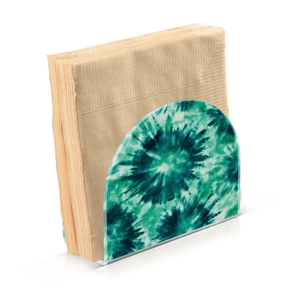 Standing Dining Table Napkin Holder, Napkin Holder for Table Kitchen Acrylic Paper Tissue Organization, Dark Teal Tie-dye Pattern