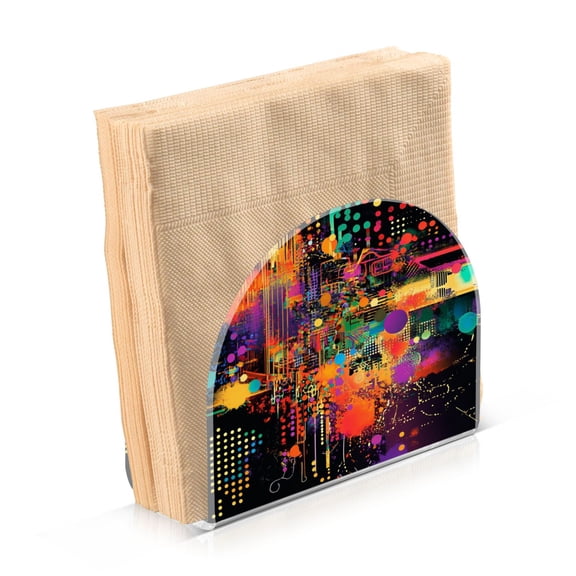 Standing Dining Table Napkin Holder, Napkin Holder for Table Kitchen Acrylic Paper Tissue Organization, Data Streams Pattern