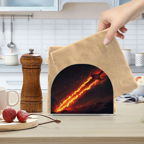 Standing Dining Table Napkin Holder, Napkin Holder for Table Kitchen Acrylic Paper Tissue Organization, Flaming Sword