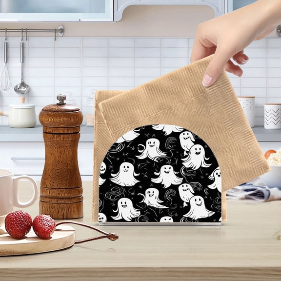 Standing Dining Table Napkin Holder, Napkin Holder for Table Kitchen Acrylic Paper Tissue Organization, Ghosts Pattern