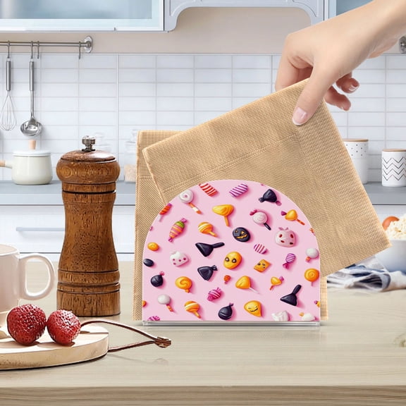 Standing Dining Table Napkin Holder, Napkin Holder for Table Kitchen Acrylic Paper Tissue Organization, Halloween Candies