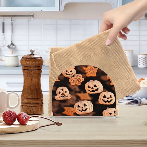 Standing Dining Table Napkin Holder, Napkin Holder for Table Kitchen Acrylic Paper Tissue Organization, Halloween Symbol