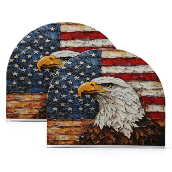 Standing Dining Table Napkin Holder, Napkin Holder for Table Kitchen Acrylic Paper Tissue Organization, Majestic Bald Eagle