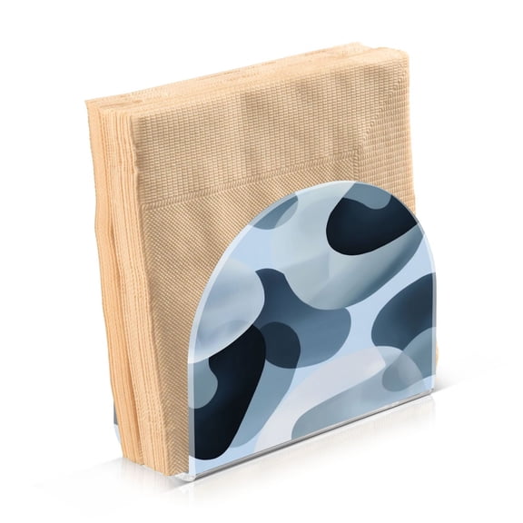 Standing Dining Table Napkin Holder, Napkin Holder for Table Kitchen Acrylic Paper Tissue Organization, Off-white Circular Pattern