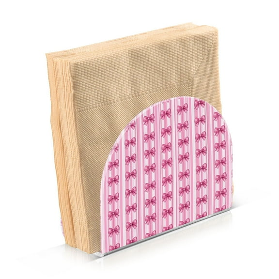 Standing Dining Table Napkin Holder, Napkin Holder for Table Kitchen Acrylic Paper Tissue Organization, Pink Bows
