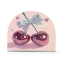 Standing Dining Table Napkin Holder, Napkin Holder for Table Kitchen Acrylic Paper Tissue Organization, Pink Large Cherries
