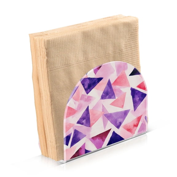 Standing Dining Table Napkin Holder, Napkin Holder for Table Kitchen Acrylic Paper Tissue Organization, Pink Triangles