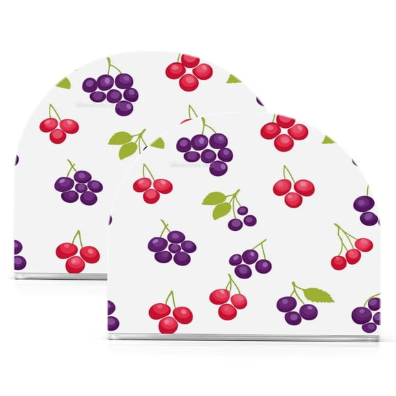 Standing Dining Table Napkin Holder, Napkin Holder for Table Kitchen Acrylic Paper Tissue Organization, Purple and Red Grapes