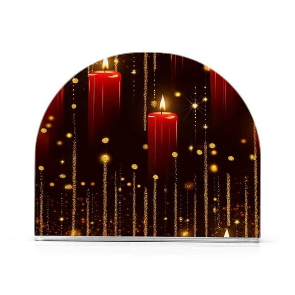 Standing Dining Table Napkin Holder, Napkin Holder for Table Kitchen Acrylic Paper Tissue Organization, Red Candles
