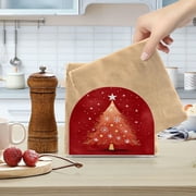 Standing Dining Table Napkin Holder, Napkin Holder for Table Kitchen Acrylic Paper Tissue Organization, Red Christmas Tree