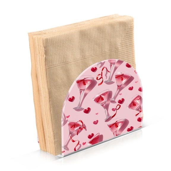 Standing Dining Table Napkin Holder, Napkin Holder for Table Kitchen Acrylic Paper Tissue Organization, Red Wine Glass