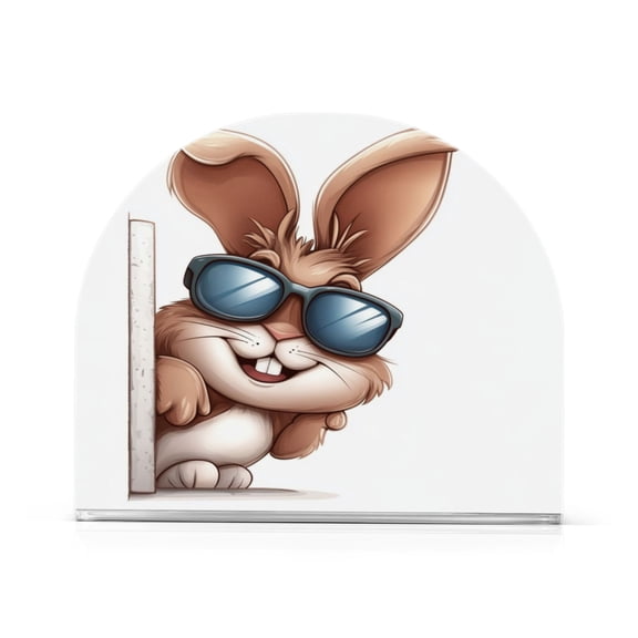 Standing Dining Table Napkin Holder, Napkin Holder for Table Kitchen Acrylic Paper Tissue Organization, Smiling Cartoon Bunny