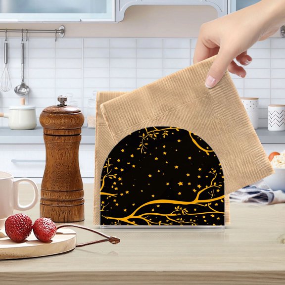 Standing Dining Table Napkin Holder, Napkin Holder for Table Kitchen Acrylic Paper Tissue Organization, Starry Night Sky