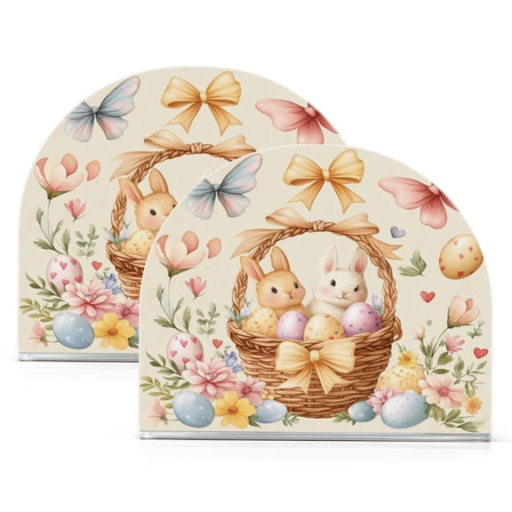 Standing Dining Table Napkin Holder, Napkin Holder for Table Kitchen Acrylic Paper Tissue Organization, Watercolor Easter Clipart