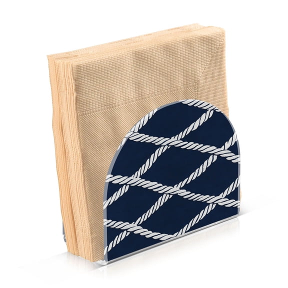 Standing Dining Table Napkin Holder, Napkin Holder for Table Kitchen Acrylic Paper Tissue Organization, White Lines Of Rope