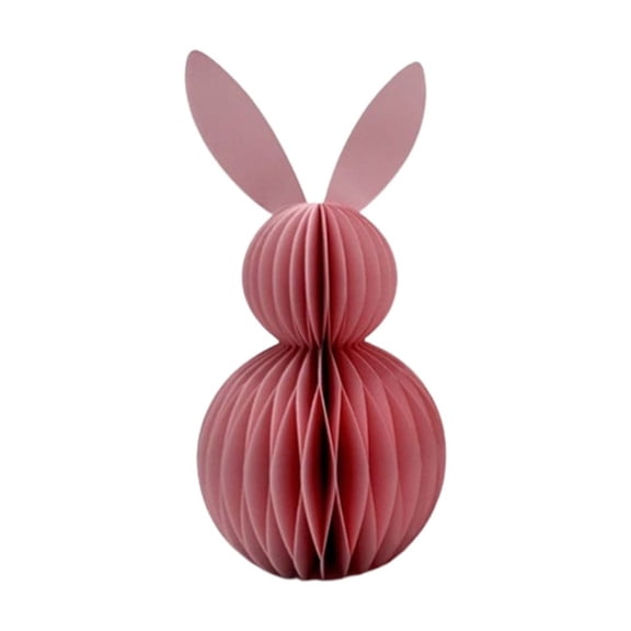 Standing Easter Bunny Honeycomb Decoration - 3D Paper Animal Table Ornament - Festive Wedding Room Decor - Party Favors Supplies Decorations Ornaments Arts Crafts Gifts Toys Prizes Fillers Stuffers