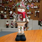 LINKABC Standing Figurine Toys Xmas Santa Claus Snowman Reindeer Figure Plush Dolls Christmas Decorations Ornaments Home Indoor Table Orna