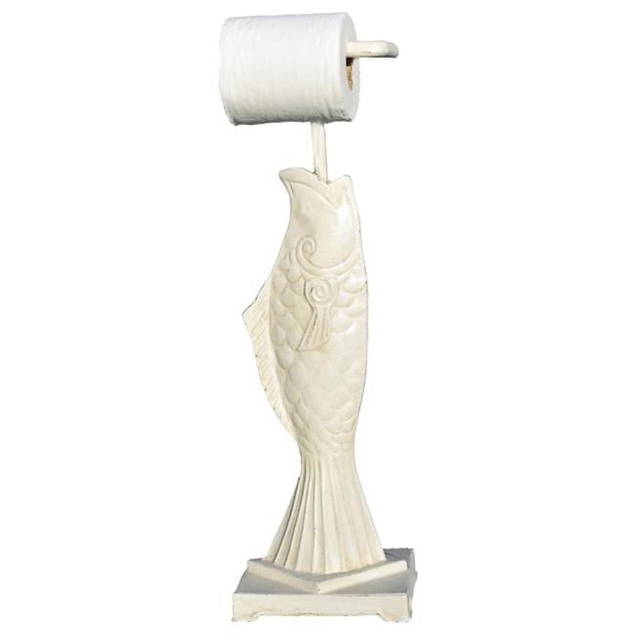 Standing Fish Toilet Paper Holder, Old World White