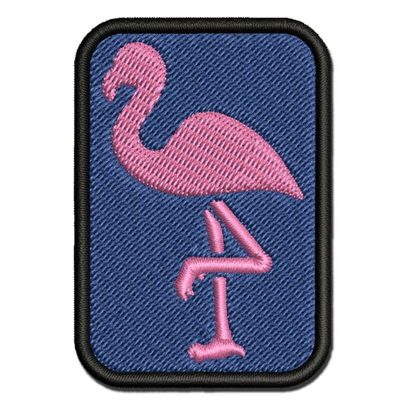 Standing Flamingo Applique Multi-Color Embroidered Hook & Loop Patch - 3 Inch Medium