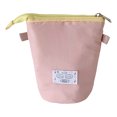 thumbnail image 1 of Standing Foldable Pencil Case, Vertical Pen Holder Desk Organizer with Handle, Large Capacity Storage Bag for Makeup Art Supplies & Office Essentials, Pink, 1 of 4