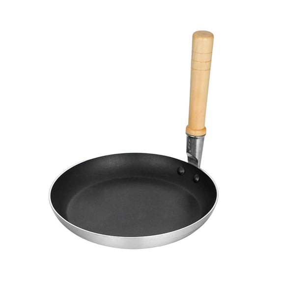 Standing Frying Pan Wooden Handle Equipment Japanese Style Tableware Durable Cookware for Pancakes Kitchen Steak B 19cm