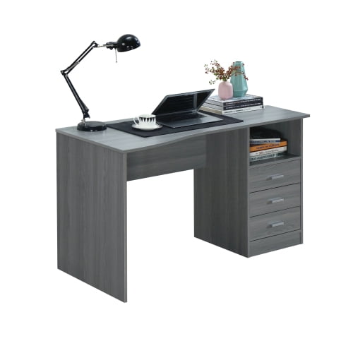 Standing Gaming Desk Classic L Shaped Computer Desk with Multiple Drawers & Storage Shelves, 51 Inch Corner Desk for Home Office Bedroom