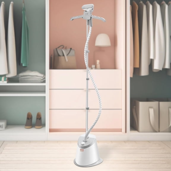 Standing Garment Steamer with Foldable Hanger, 1.7L  for 90 Min Steam, Auto-Stop Safety & Easy-Roll Wheels
