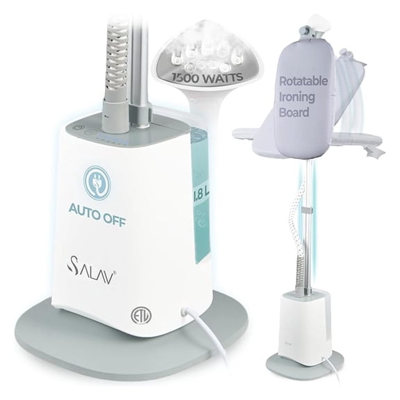 Standing Garment er with Smart Auto-Off, Adjustable Board, 6 Setting LED Display for Various Fabrics, Perfect for Families (Gray, Complete)