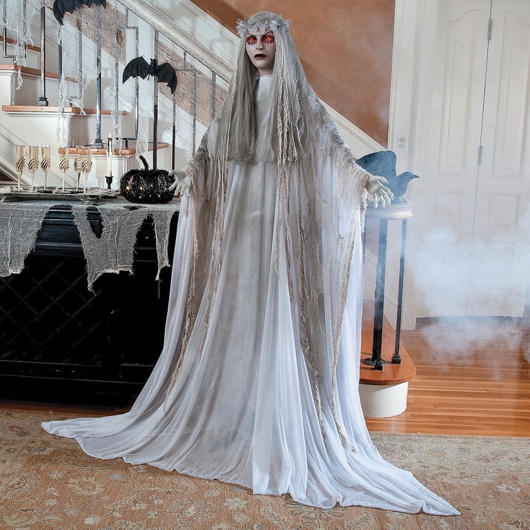ghost silver dress DecSea Ladies' Fashion Halloween Gothic Style Ghost Bride Dress Dark Style  Dress