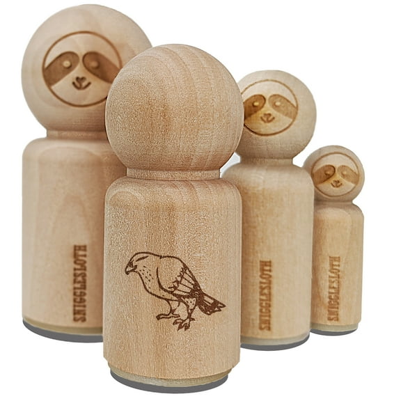 Standing Hawk Falcon Bird of Prey Rubber Stamp for Scrapbooking Crafting Stamping - Mini 1/2 Inch