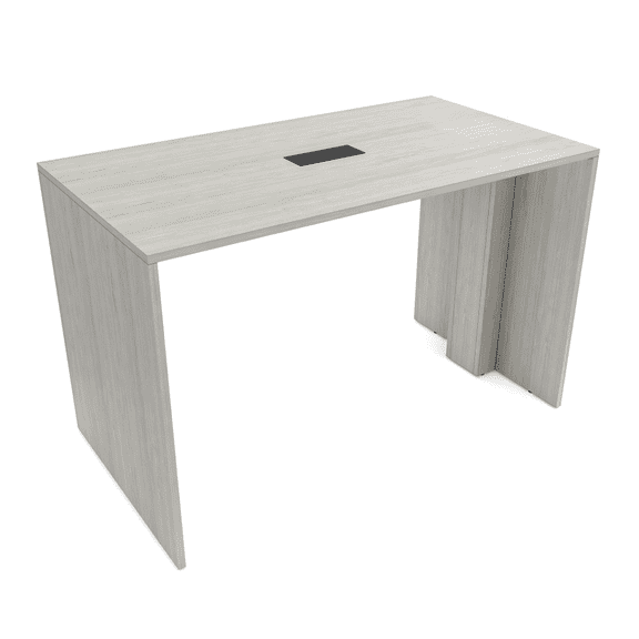 Standing Height 4 Person Collaboration Table | 36x66 All Laminate Face-To-Face Desk With Power And Data | Lakeland Salt And Black