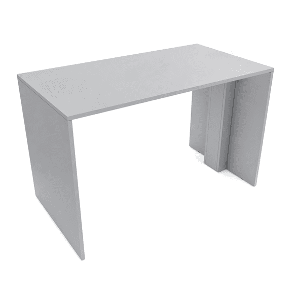 Standing Height  Collaborative Table | 2 Person Face-To-Face Desk | 3x5 All Laminate Teaming Table | Fog Gray
