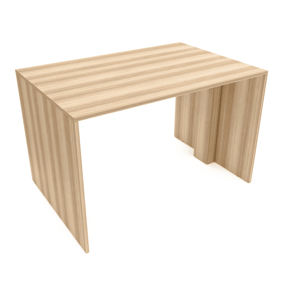 Standing Height Collaborative Table | 4 Person Face-To-Face Desk | 48x66 All Laminate Teaming Table | Blonde Surfside Ash
