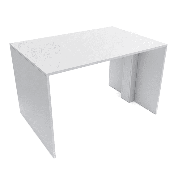 Standing Height Face-To-Face Desk | 4 Person Collaborative Table | 4x6 All Laminate Team Desk | Classic White