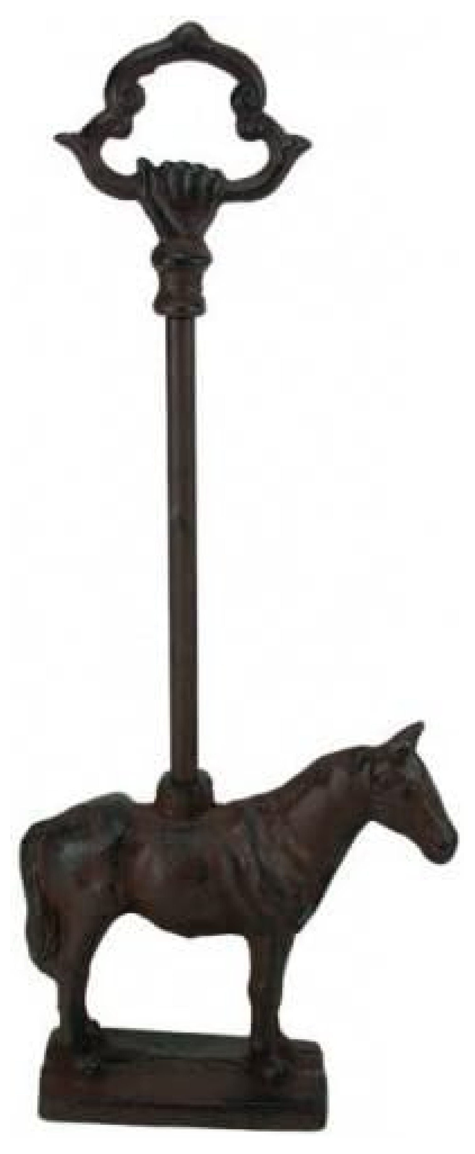 Standing Horse Door Stop Porter with Handle, Rustic Cast Iron, 18inch